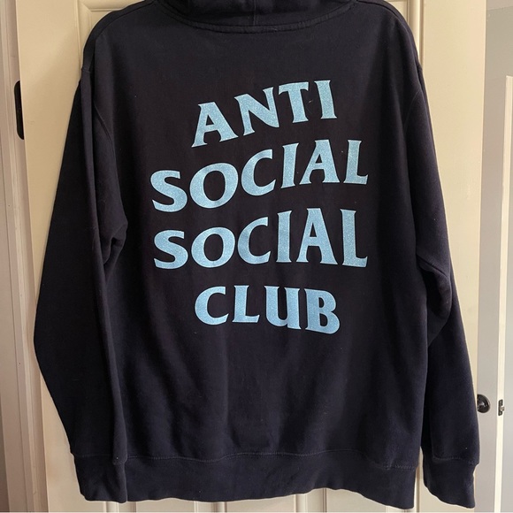 Authentic Anti Social Social Club Navy Hoodie - Picture 2 of 4
